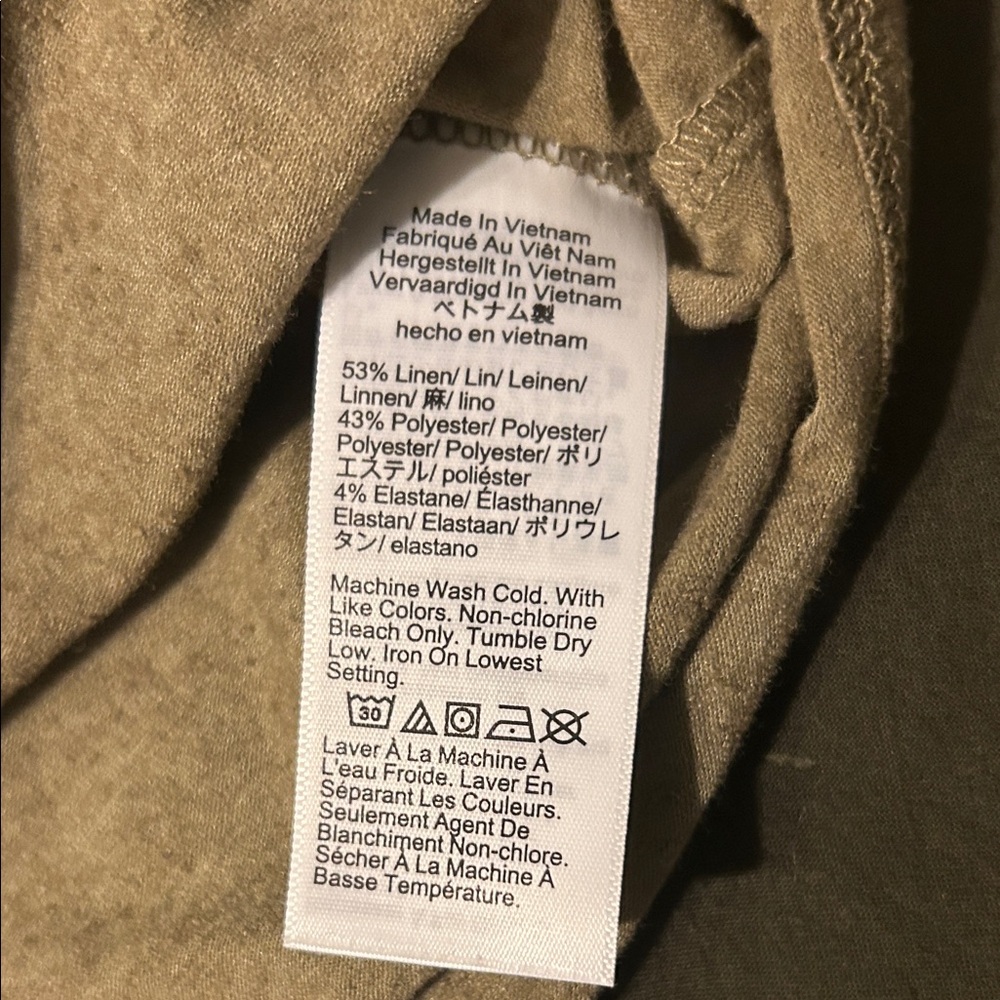 JCrew Linen Tank Top Green Textured Tank top - Picture 3 of 7